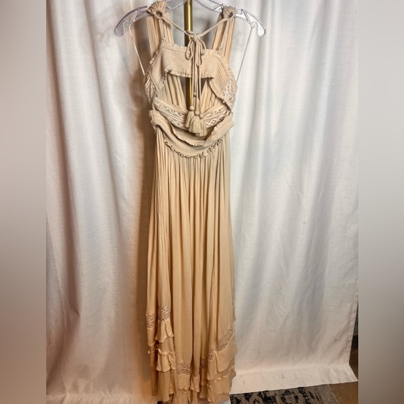 Free People Santa Maria Maxi Dress in Summer Khaki NWOT - Picture 5 of 6